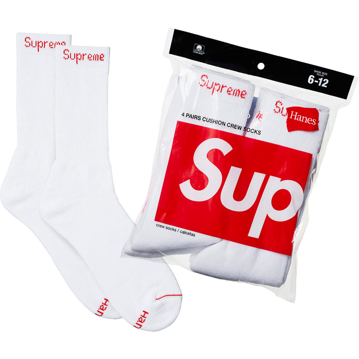 Supreme®/Hanes® Crew Socks (4 Pack) - White